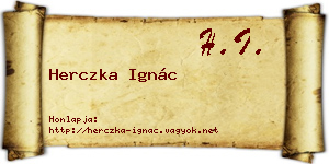 Herczka Ignác névjegykártya