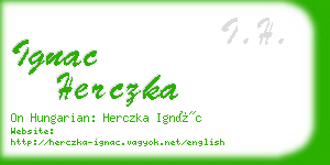 ignac herczka business card
